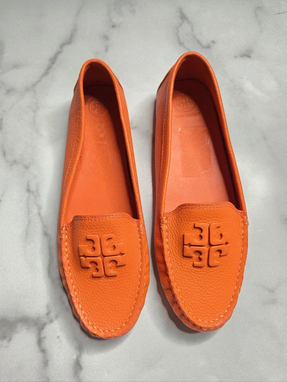 Tory Burch Lowell II Driver Loafer Orange Juice Size 8.5